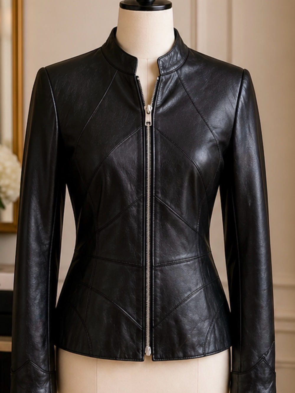 Vintage Juliana 100% Leather Cutout Jacket Perforated Women's Size Medium